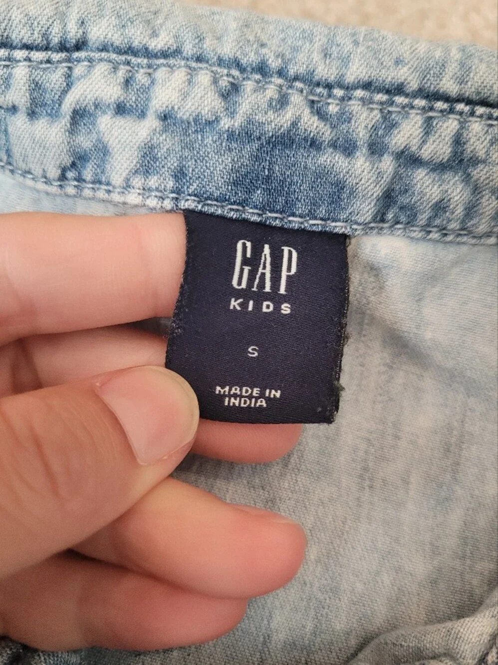Gap Kids Light Wash Denim Button-Front Babydoll Dress Size Small